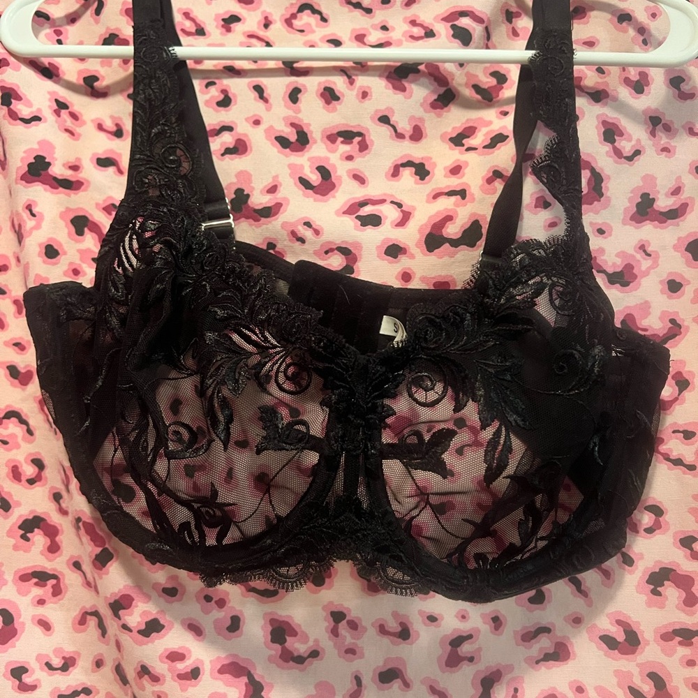 Soma Black sheer Lace Underwire Bra — Women Intimates 38D